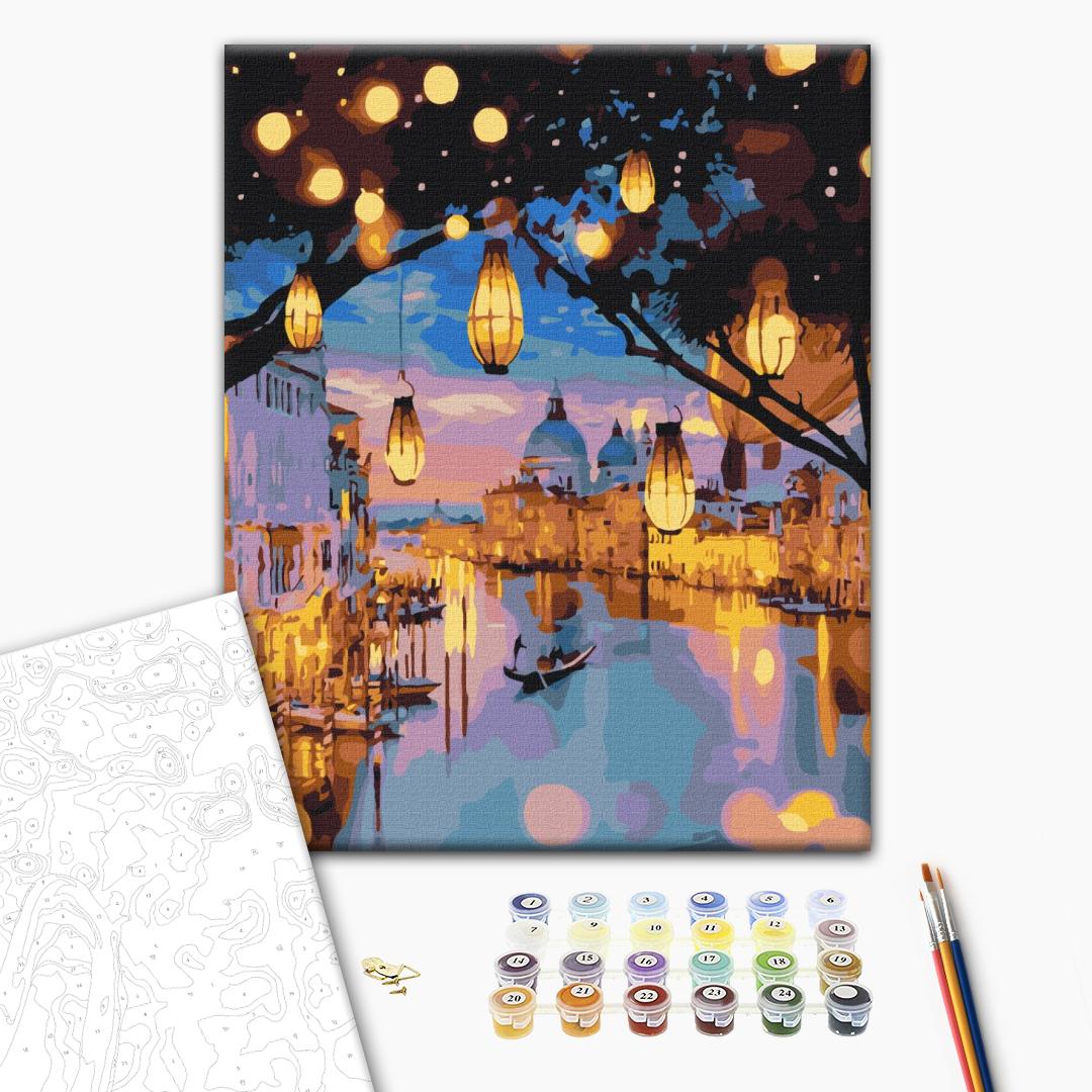 Malen nach Zahlen - Lanterns in Venice
