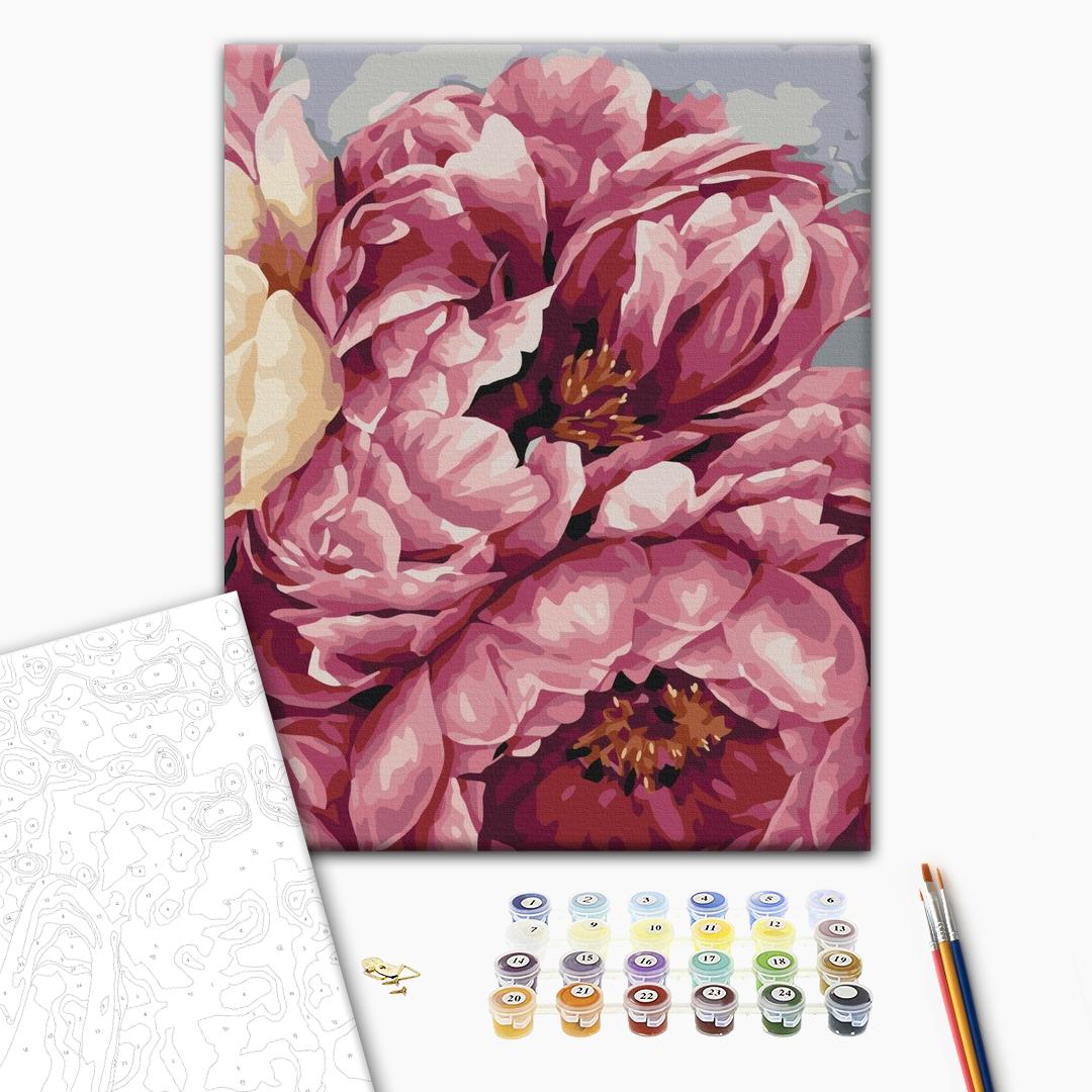 Malen nach Zahlen - Blooming peonies