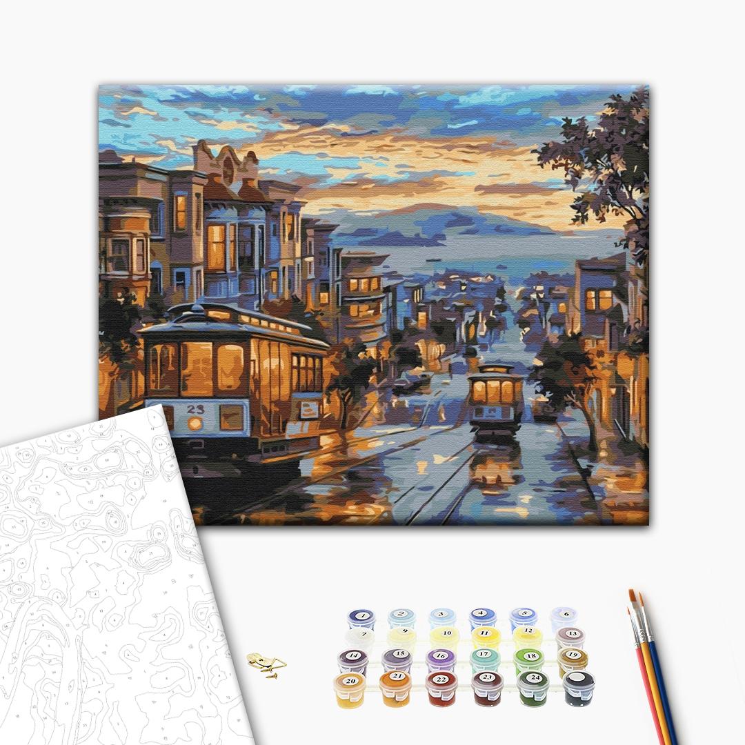 Malen nach Zahlen - A city painted with rain