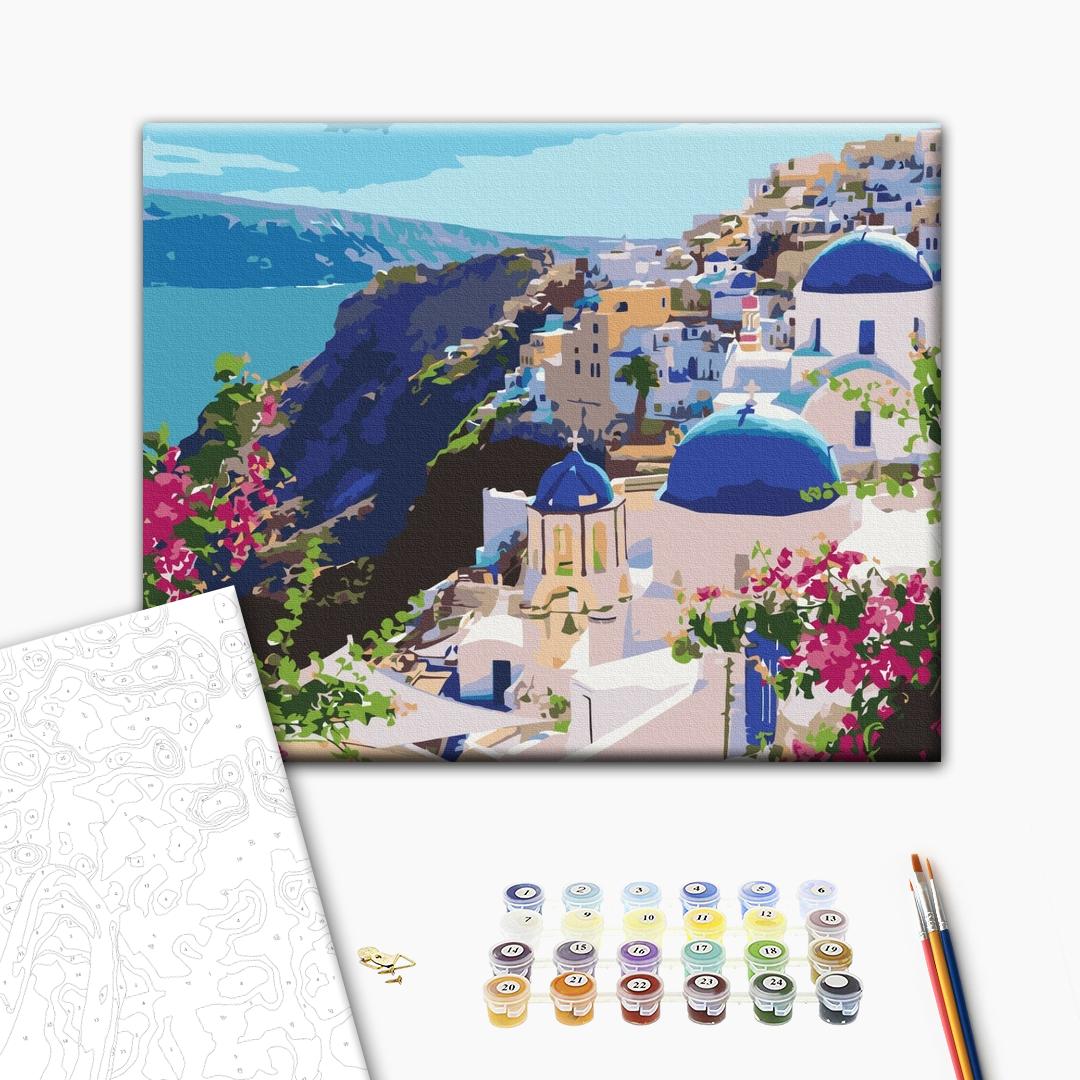 Malen nach Zahlen - Roofs of Santorini