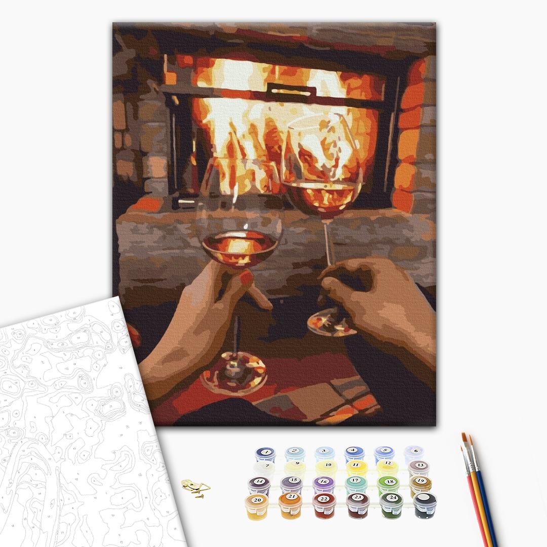 Malen nach Zahlen - An evening by the fireplace