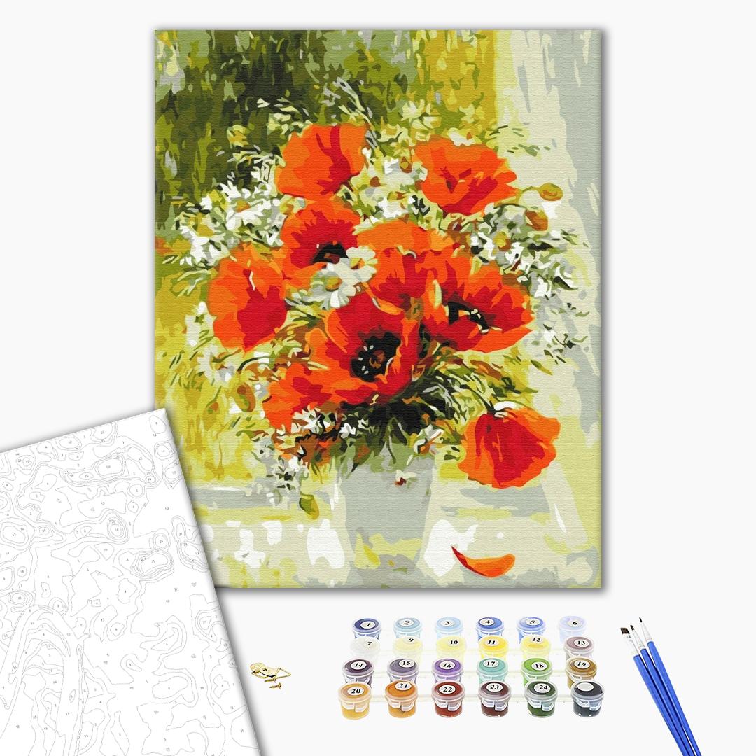 Malen nach Zahlen - A bouquet of wild poppies