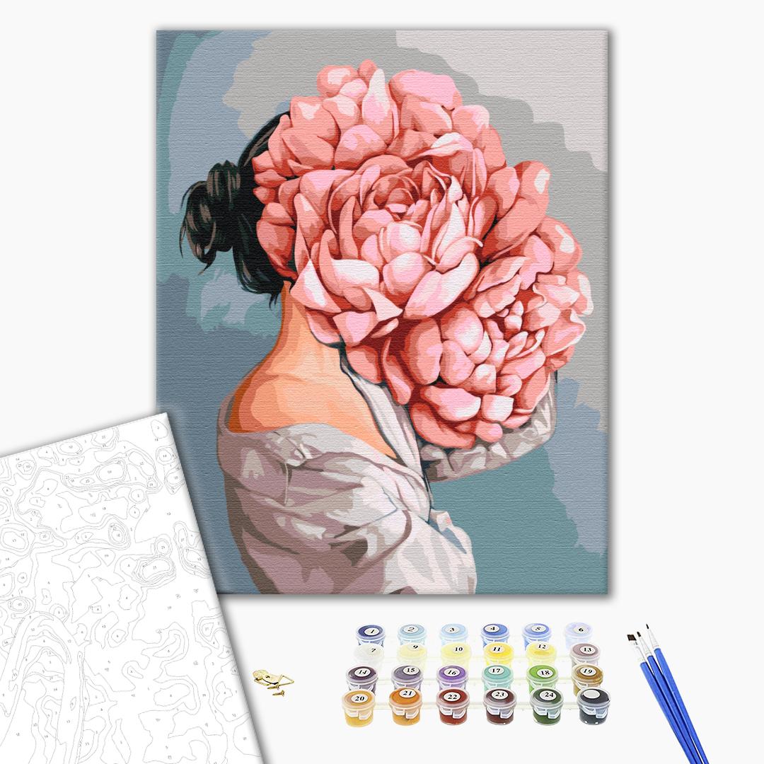 Malen nach Zahlen - Hidden behind peonies