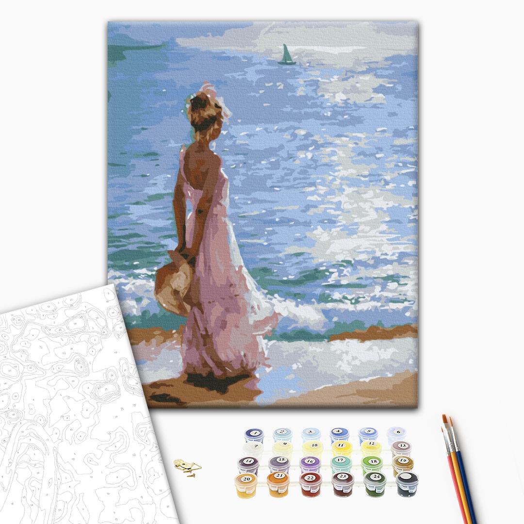 Malen nach Zahlen - Woman gazing at the sea