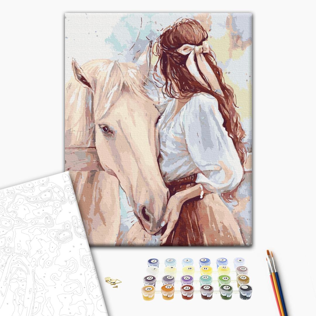 Malen nach Zahlen - Girl with a horse