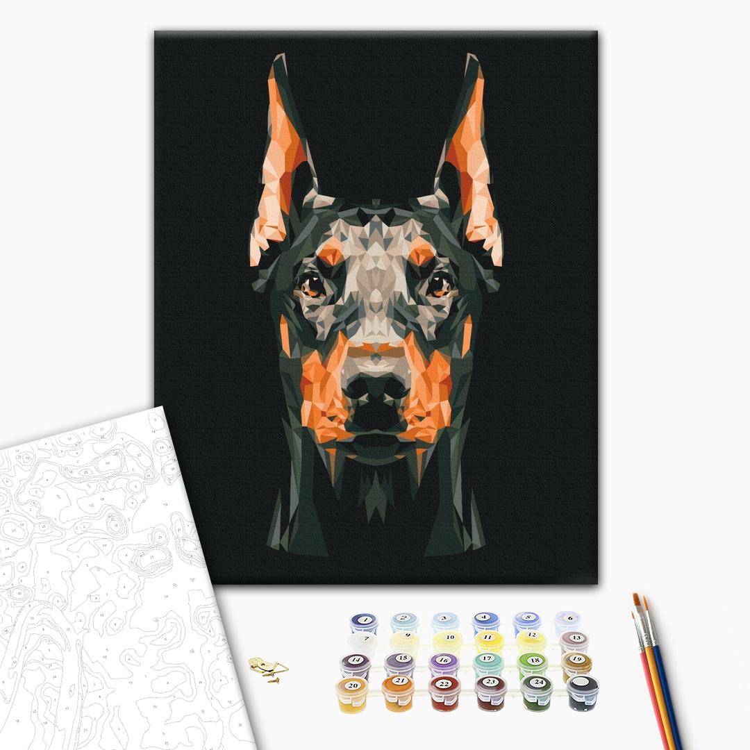 Malen nach Zahlen - Focused Doberman
