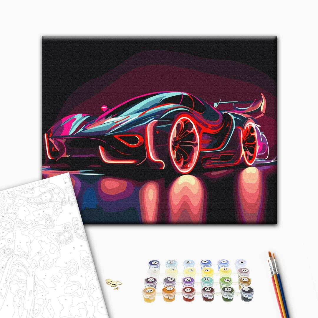 Malen nach Zahlen - Neon car