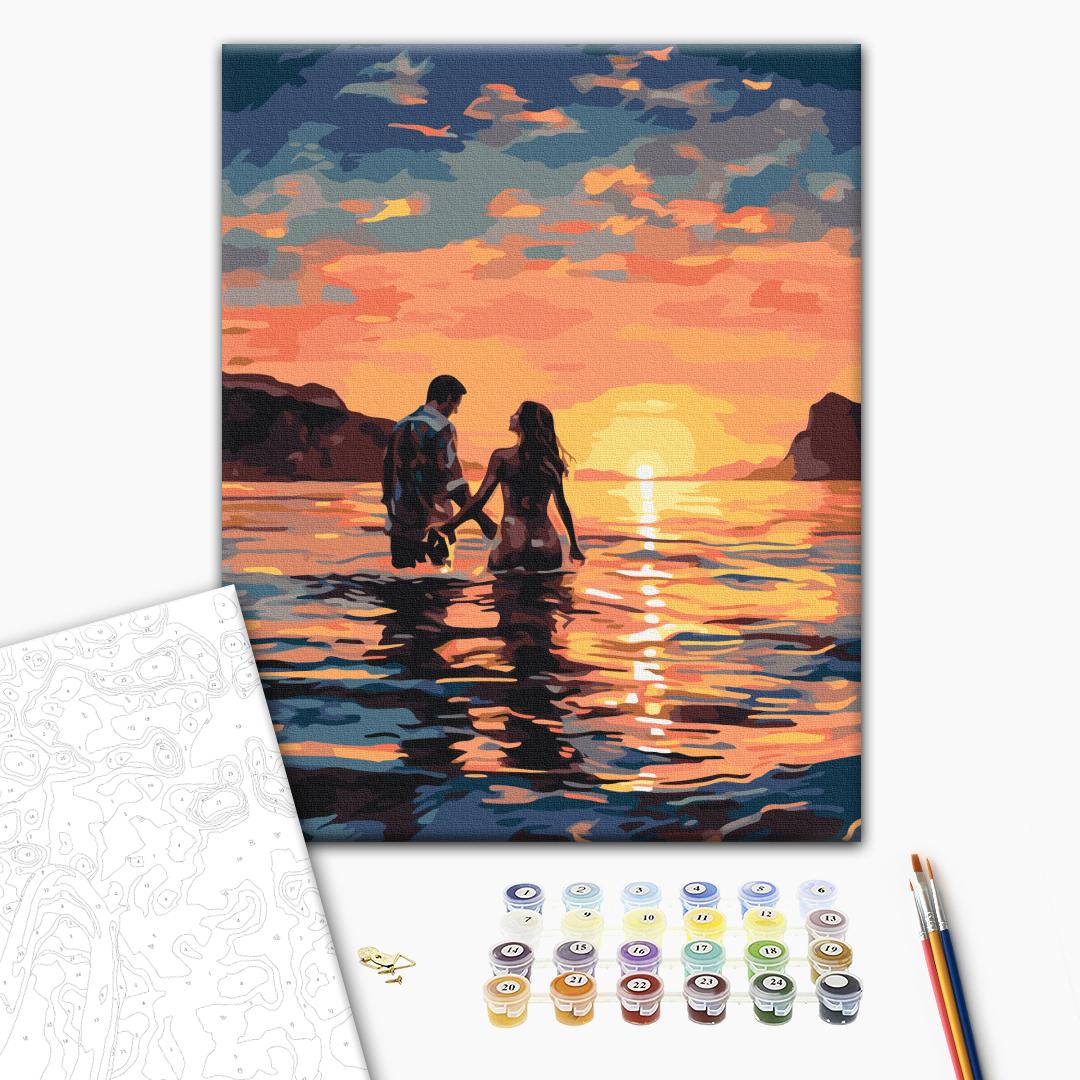 Malen nach Zahlen - Lovers at sunrise