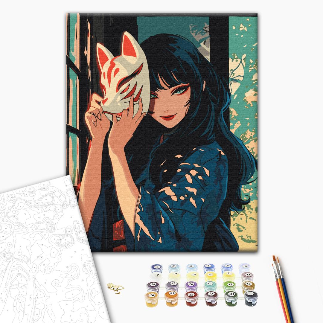Malen nach Zahlen - Kitsune mask