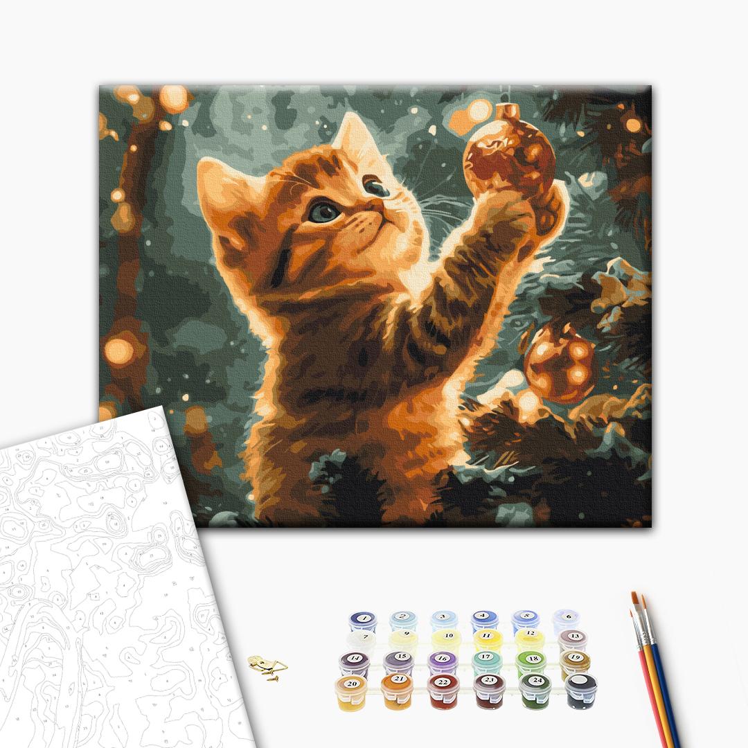 Malen nach Zahlen - Christmas kitten