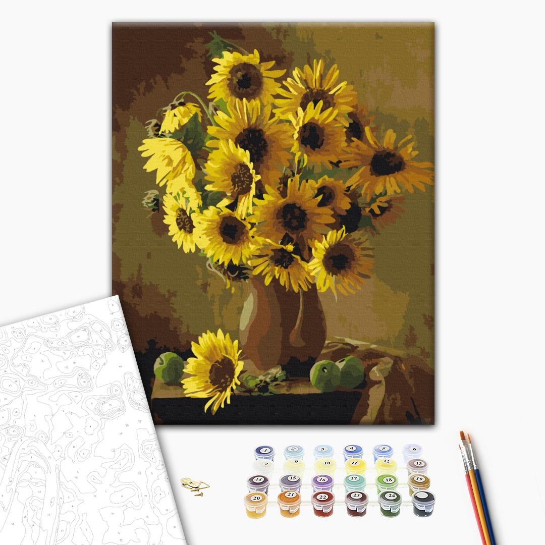 Malen nach Zahlen - Vase with sunflowers