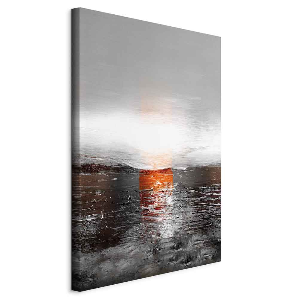 Leinwandbild - Reflection of Colors (1-part) - Sunset in Painted Abstract Background