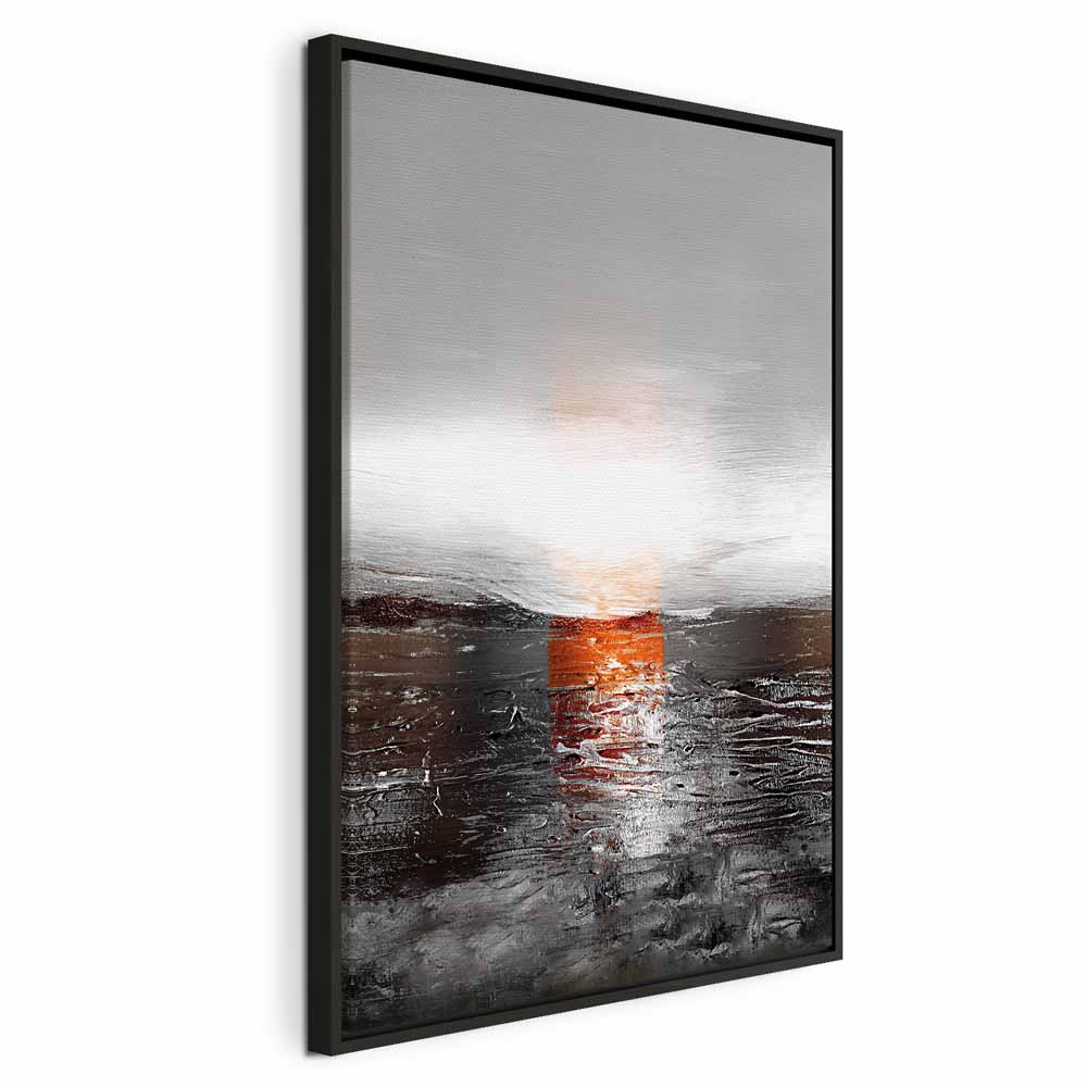Leinwandbild - Reflection of Colors (1-part) - Sunset in Painted Abstract Background