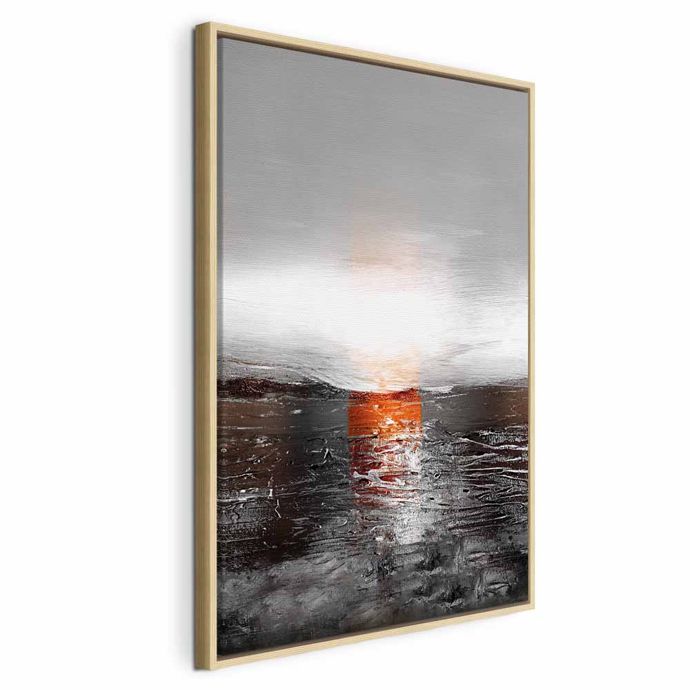 Leinwandbild - Reflection of Colors (1-part) - Sunset in Painted Abstract Background