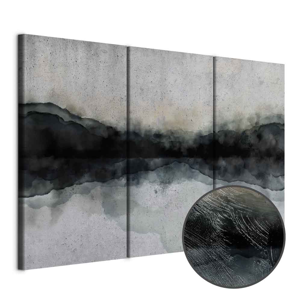 Leinwandbild - Mountain Surface of the Lake (3 Parts)