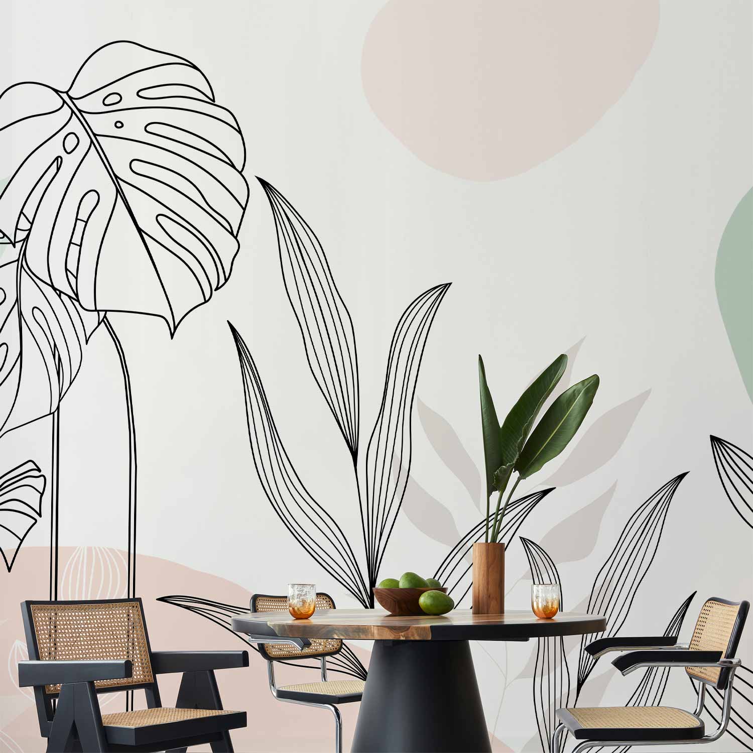 Fototapete - Leaves in Pastels