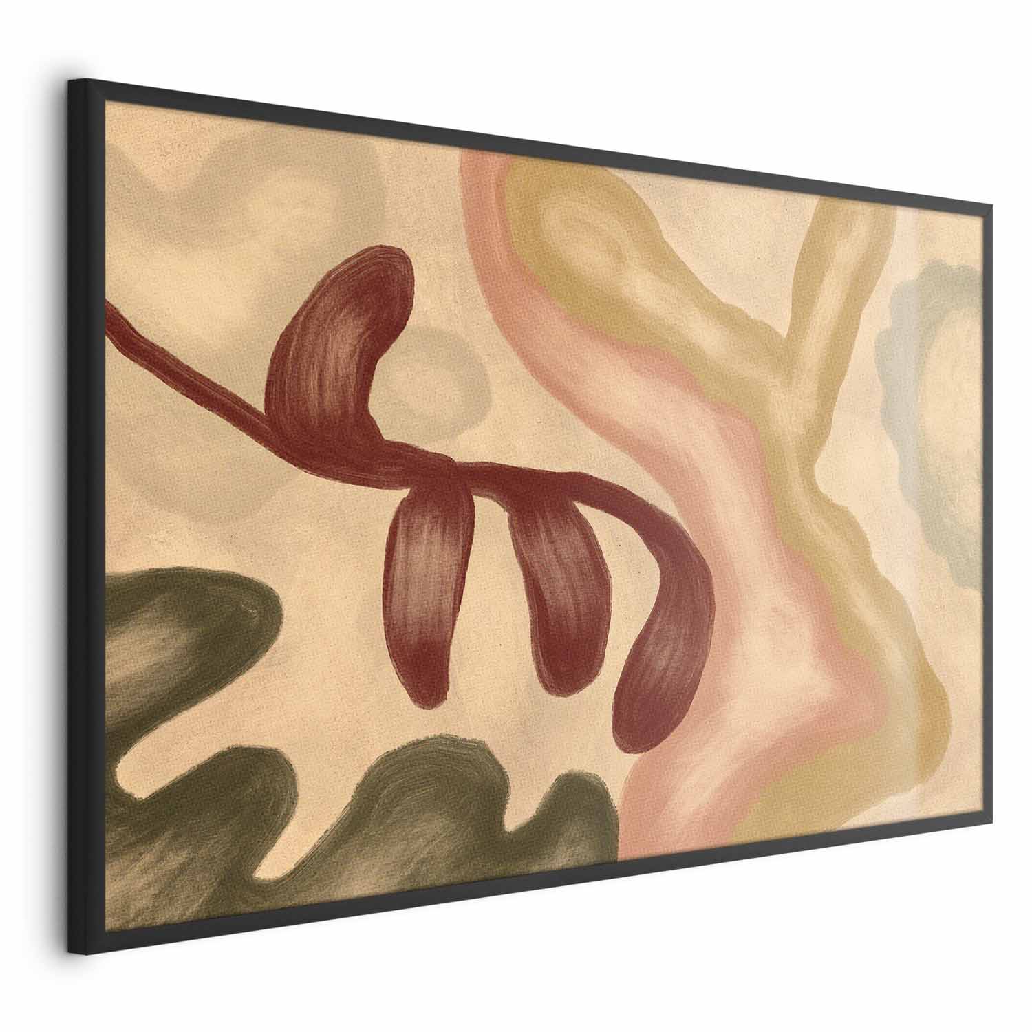 Poster - Colorful Shapes - worn figures in lime wash technique