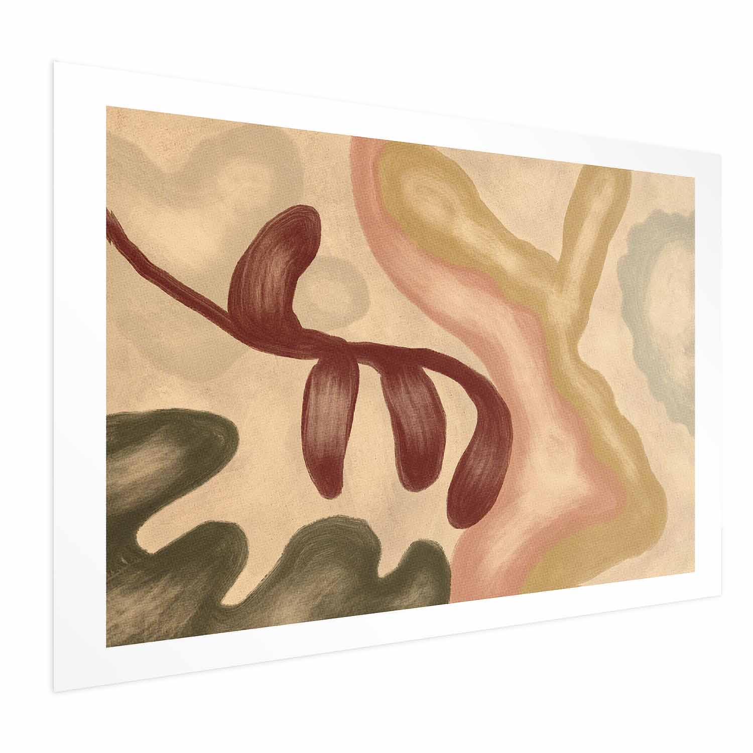 Poster - Colorful Shapes - worn figures in lime wash technique