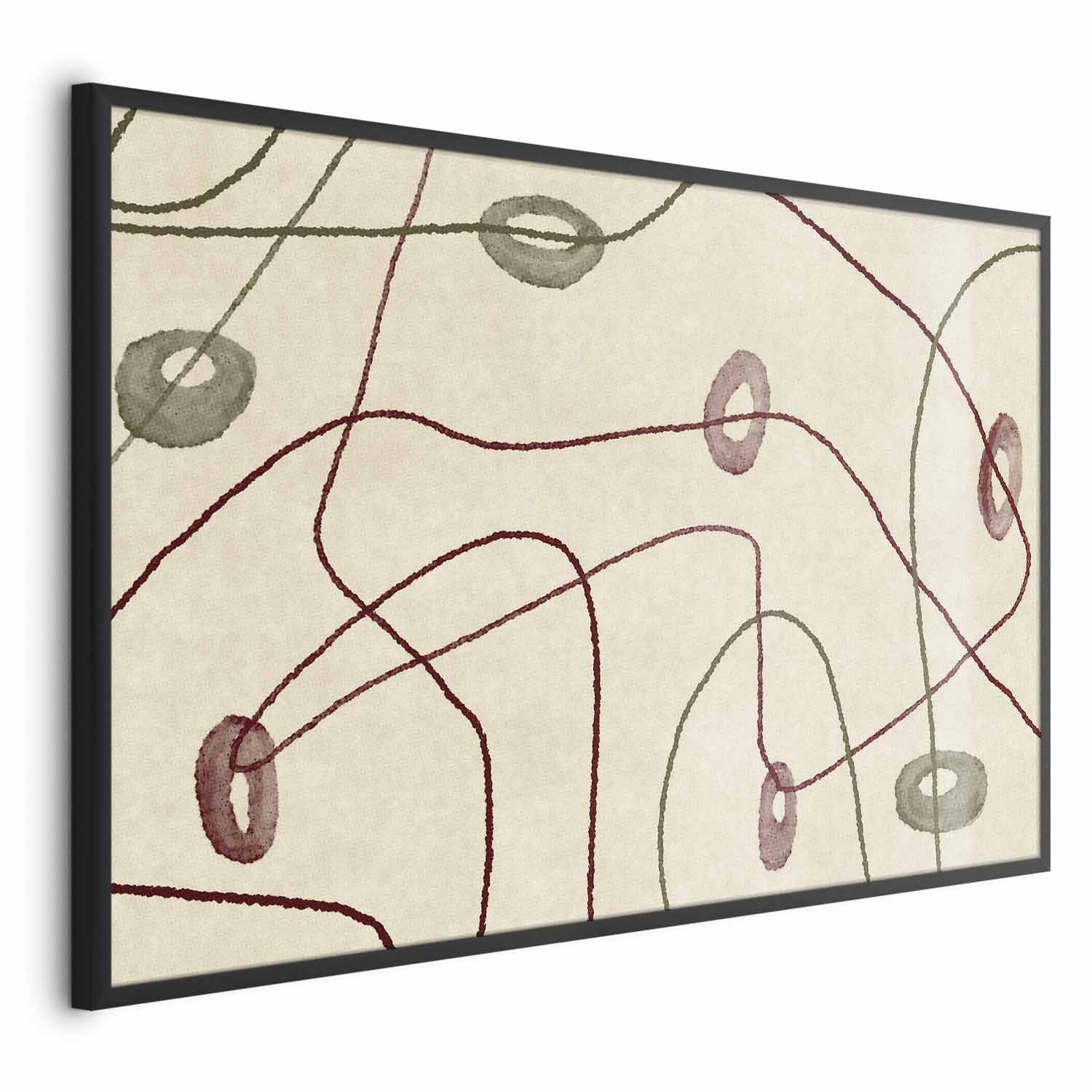 Poster - Lines and Shapes - a bead labyrinth on a pale, worn background
