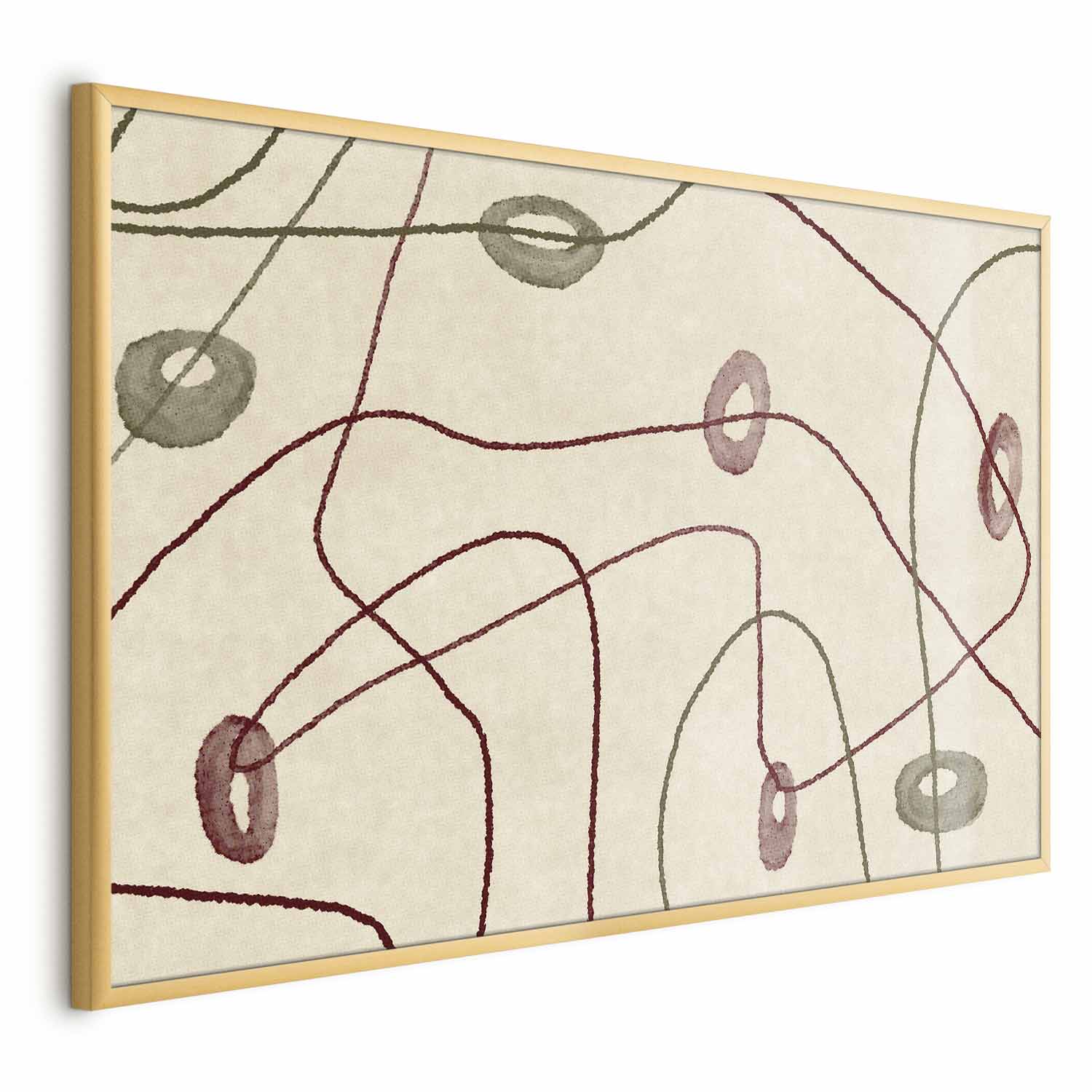 Poster - Lines and Shapes - a bead labyrinth on a pale, worn background