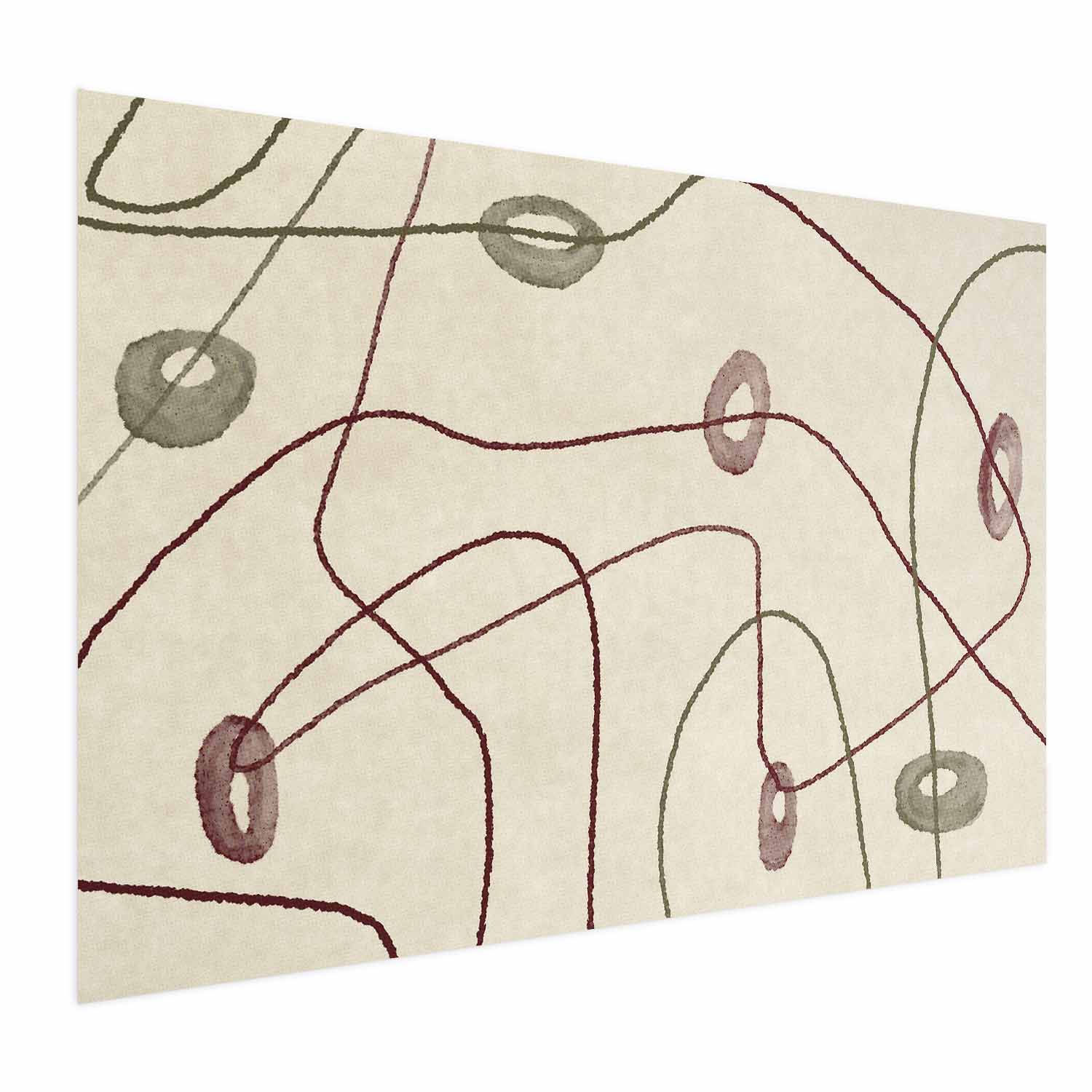 Poster - Lines and Shapes - a bead labyrinth on a pale, worn background