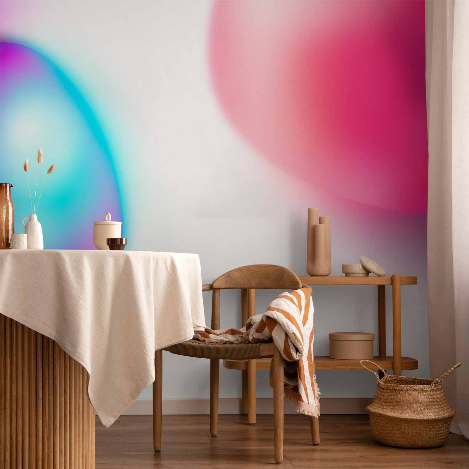 Fototapete - Abstraction - Colorful Glass Pieces - Violet-Blue and Pink
