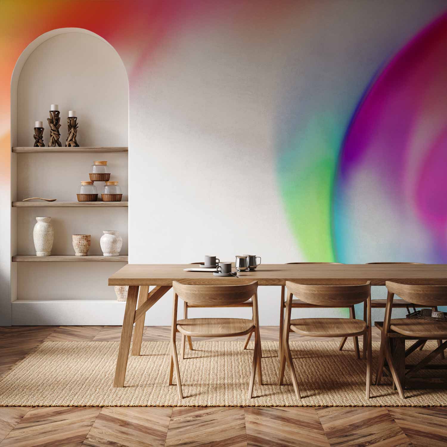 Fototapete - Abstraction - Strong Colors of Irregular Shapes - Multicolor