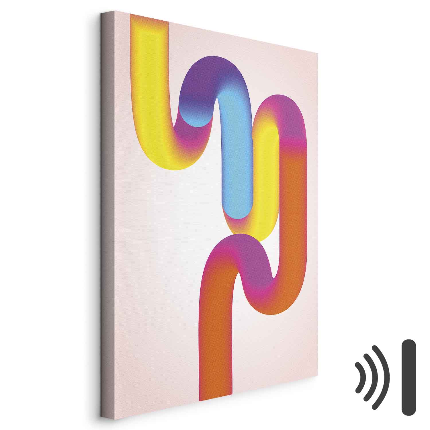 Leinwandbild - Colorful Turns - Dynamic Composition in Shades of Yellow Pink and Blue