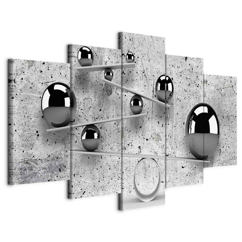 Leinwandbild - Balls and Concrete (5 Parts) Wide