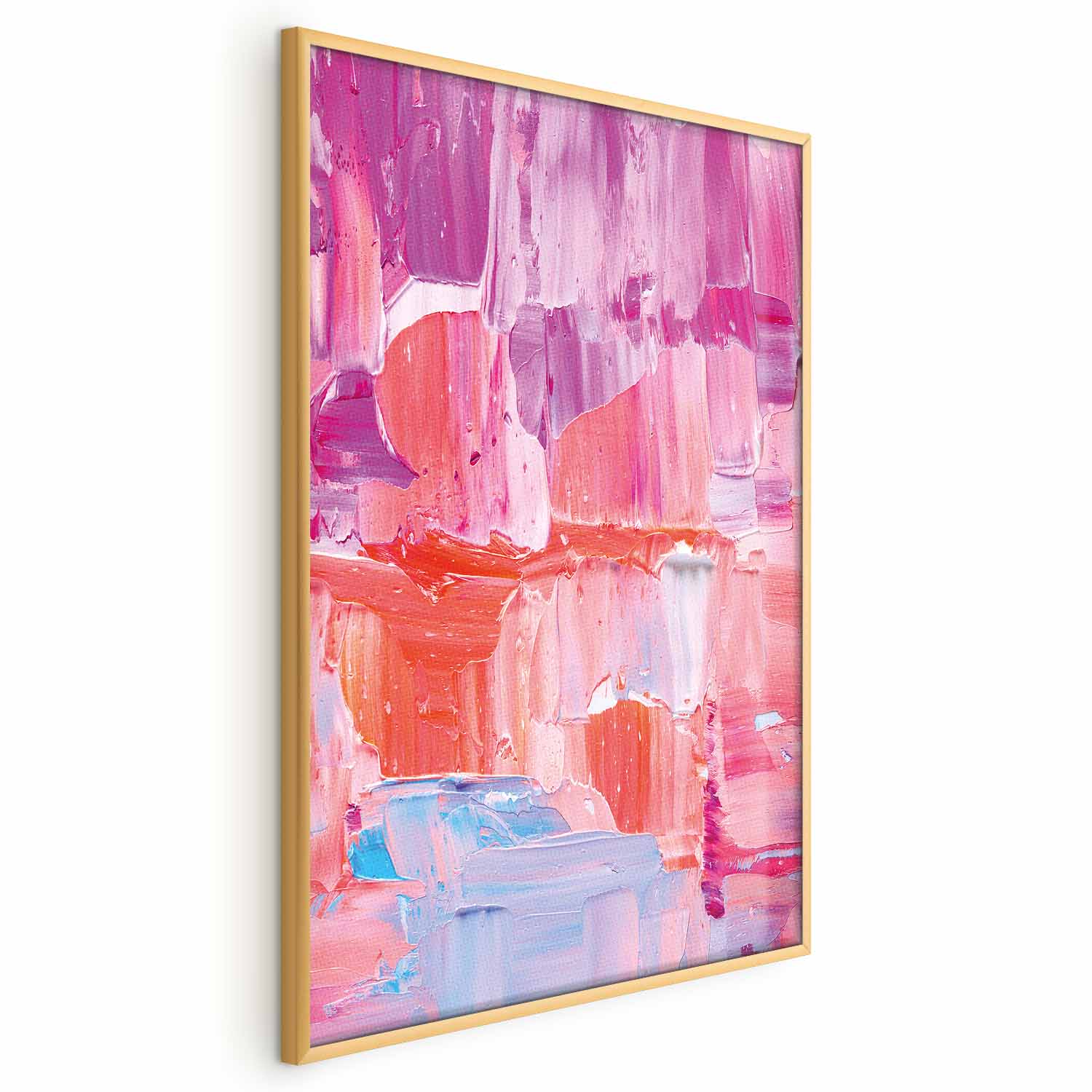 Poster - Colorful Strokes - intense shades of pink and purple on canvas