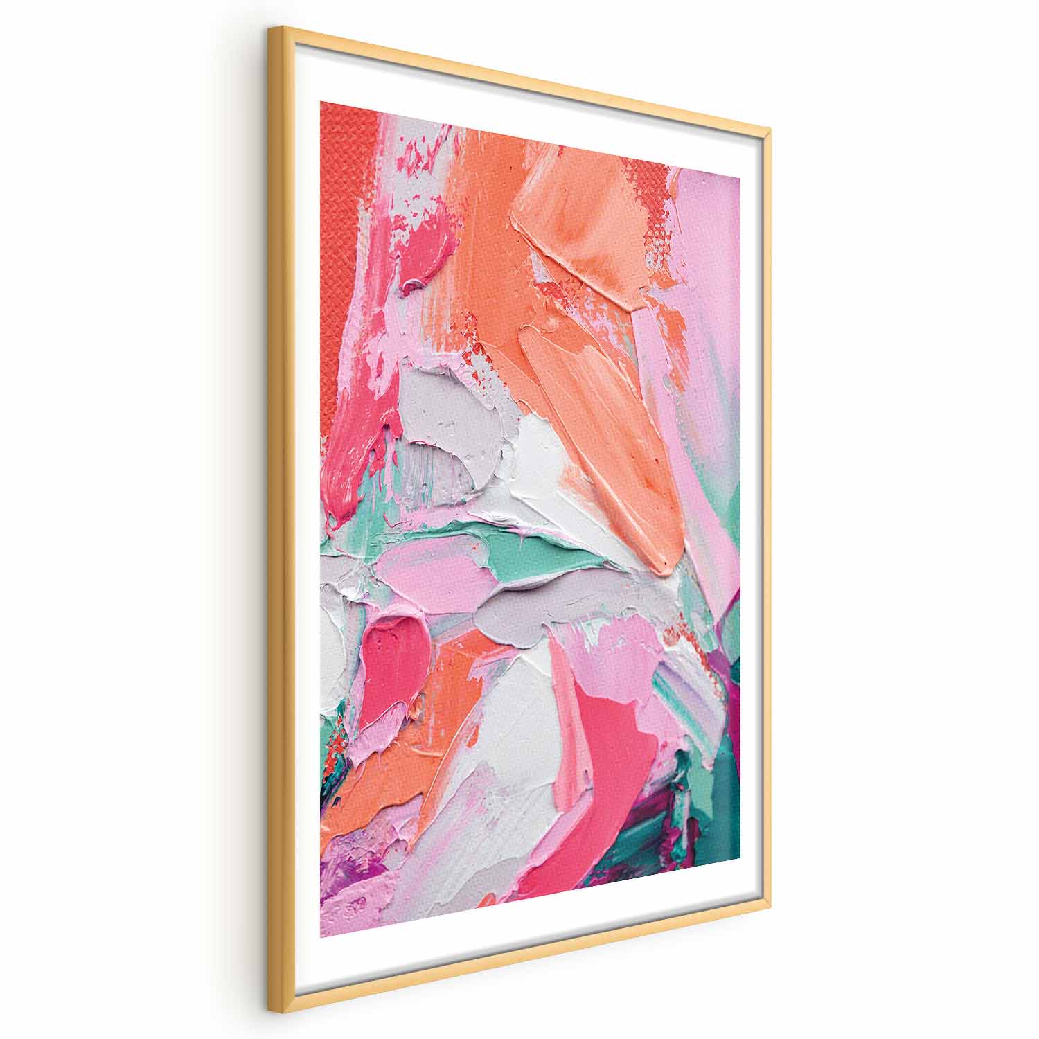 Poster - Pink Palette - vibrant shades of pink, orange, and green on canvas
