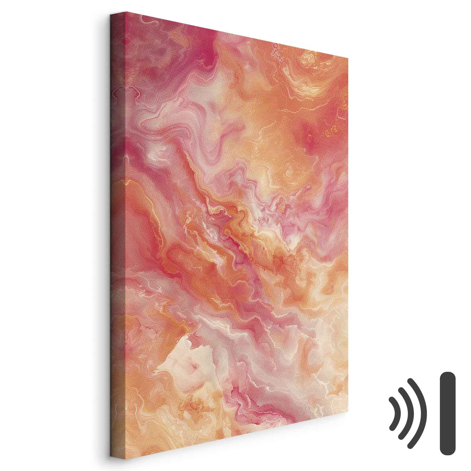 Leinwandbild - Fiery Colors - Dynamic Shapes in Colors of Fire and Pink