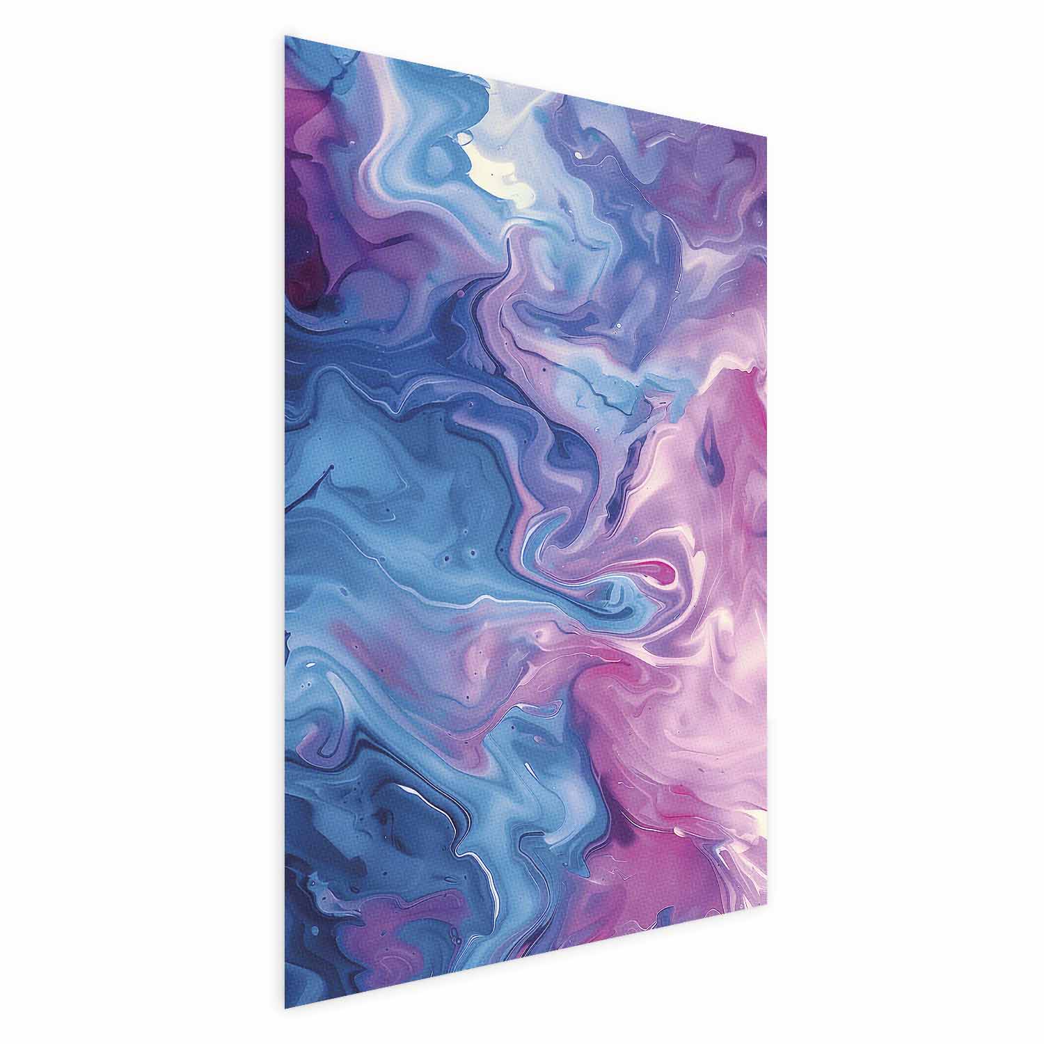 Poster - Night Flows - abstract waves in shades of blue and purple