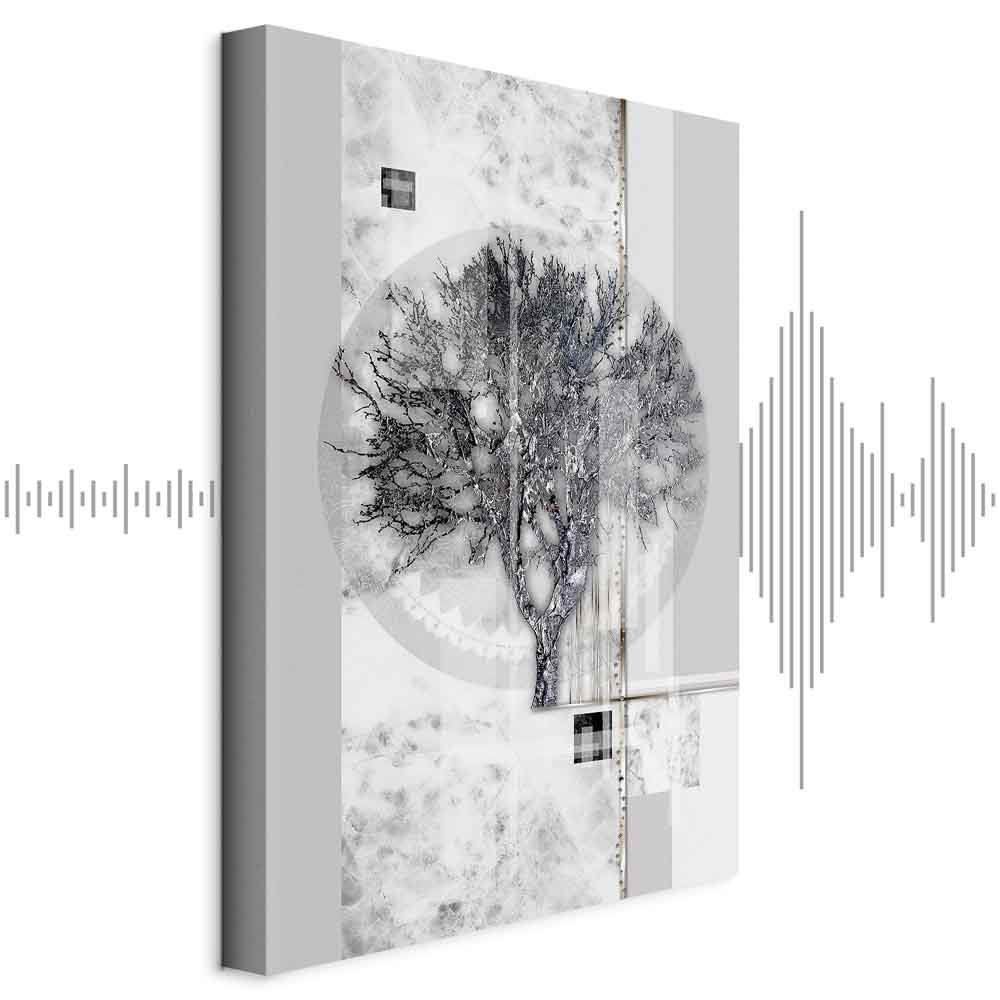 Leinwandbild - Silver Tree (1 Part) Vertical