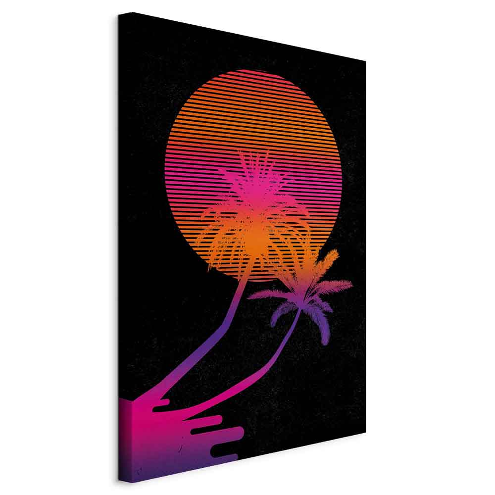 Leinwandbild - Palm at Sunrise (1 Part) Vertical