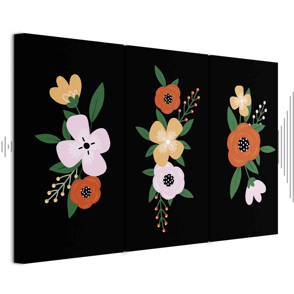 Leinwandbild - Colorful Bloom (3 Parts)