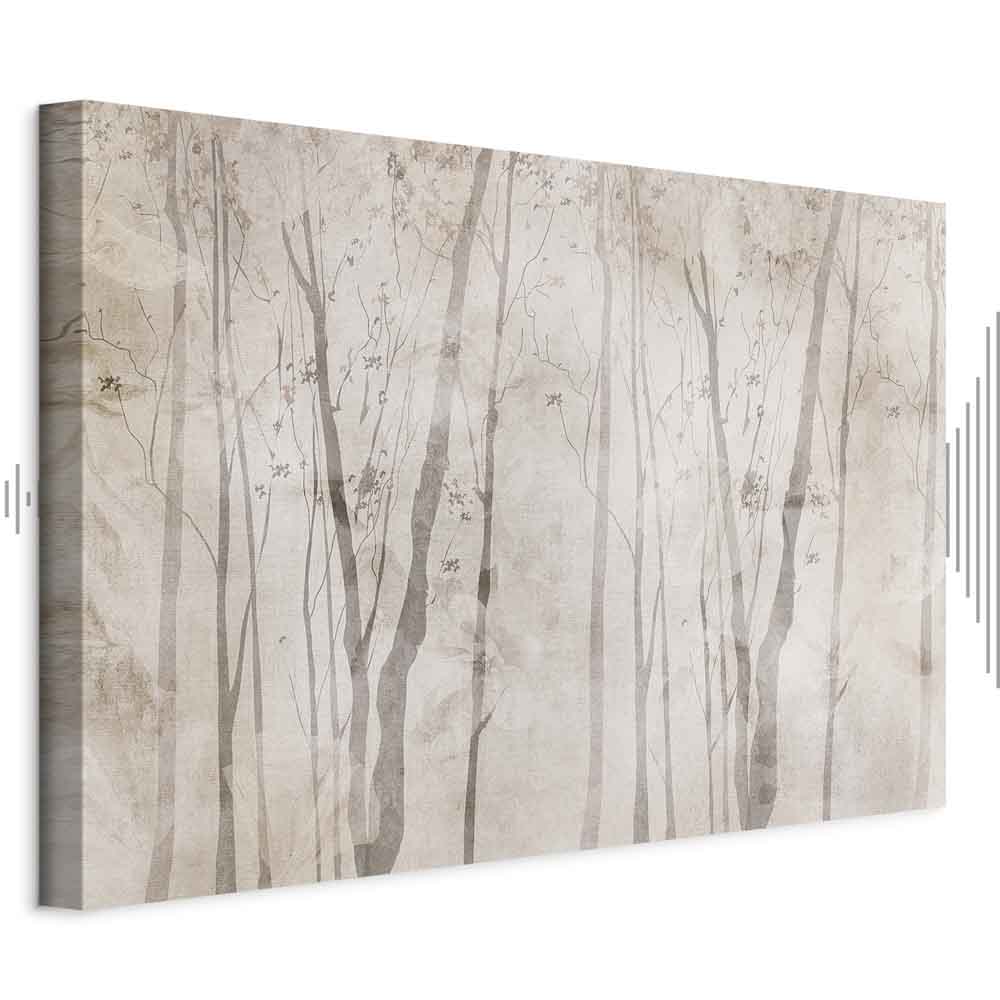 Leinwandbild - Beige Forest of Thoughts (1 Part) Wide