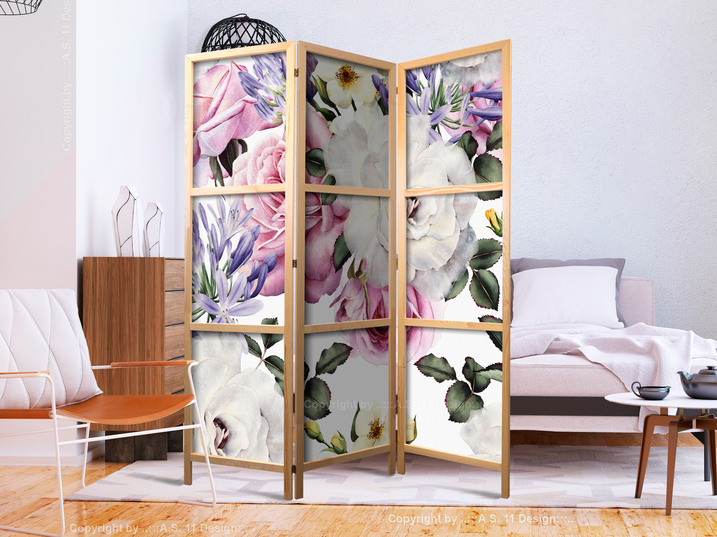 Japanischer Paravent - Floral Glade