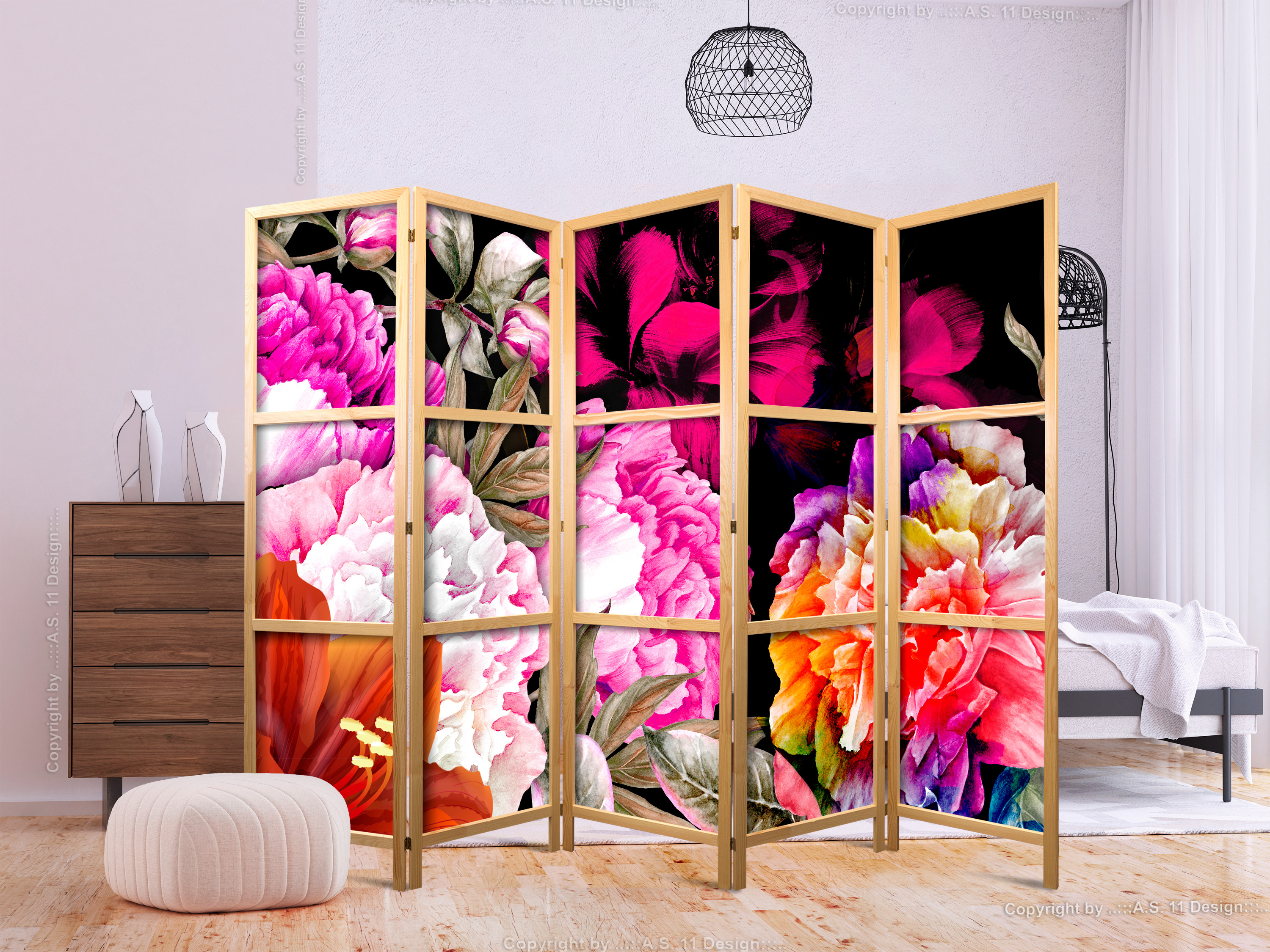 Japanischer Paravent - Floral Abundance II