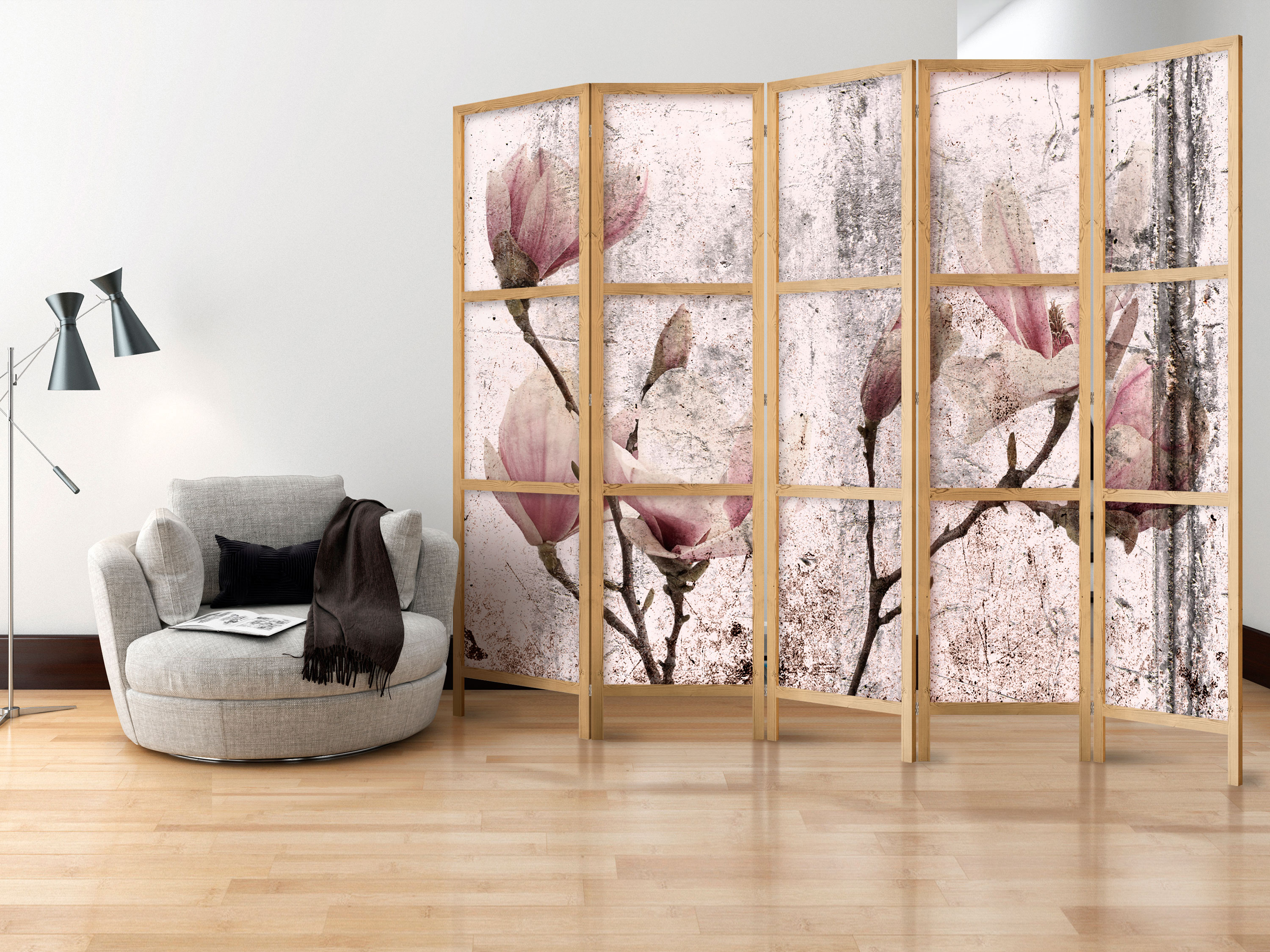 Japanischer Paravent - Vintage Magnolias II
