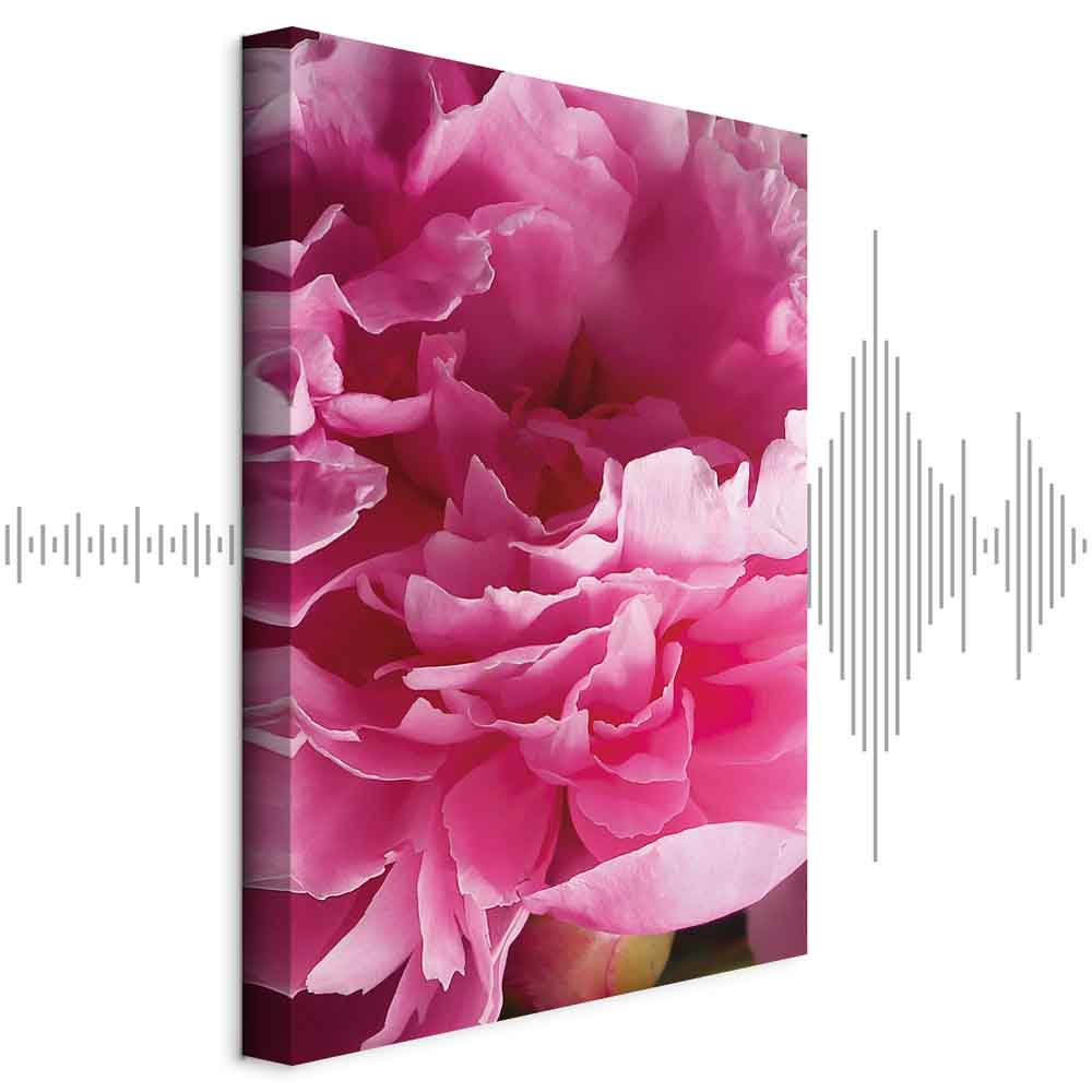 Leinwandbild - Blossom of Beauty (1-part) - Pink Peony Flower Embraced by Nature