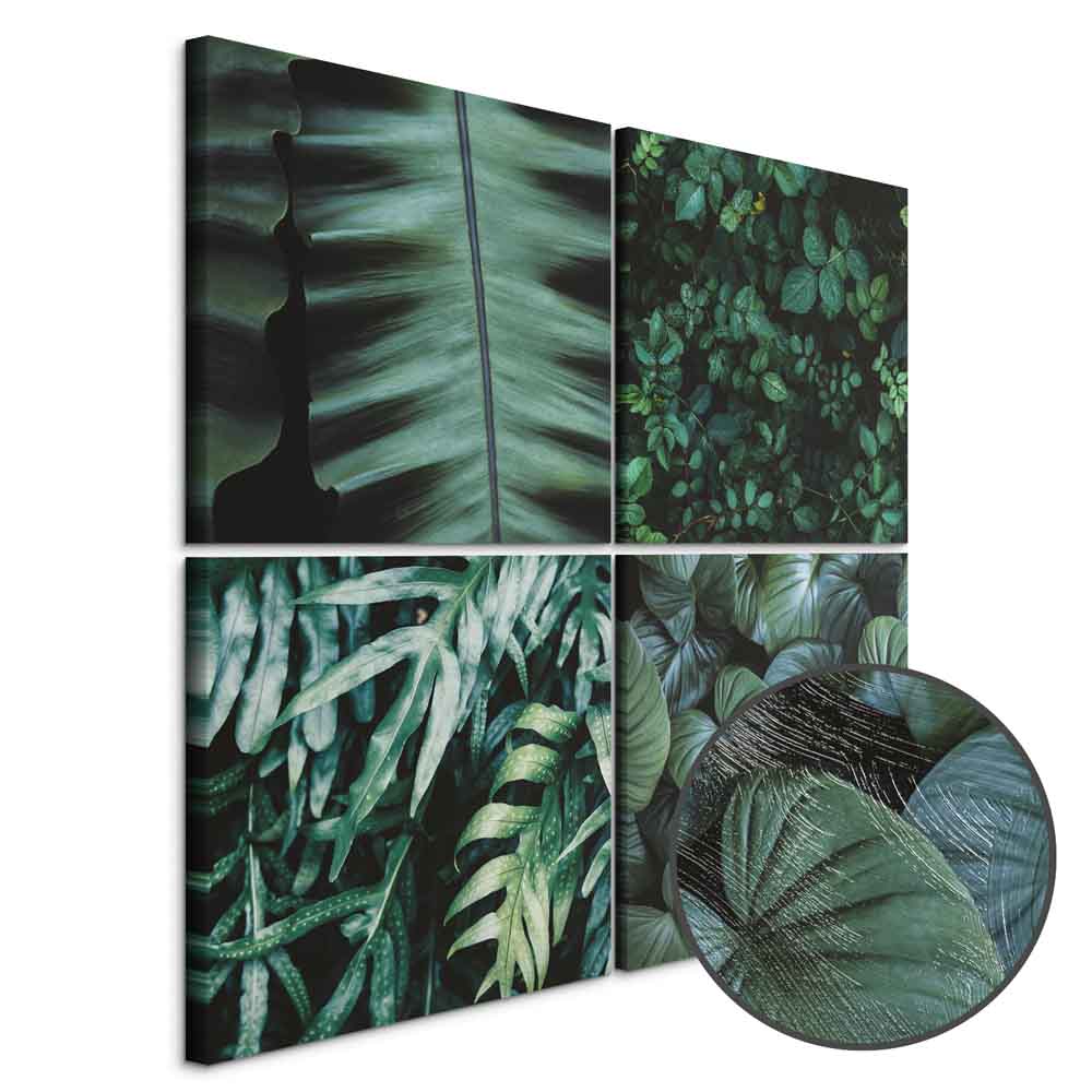 Leinwandbild - Botanical Depth (4 Parts)