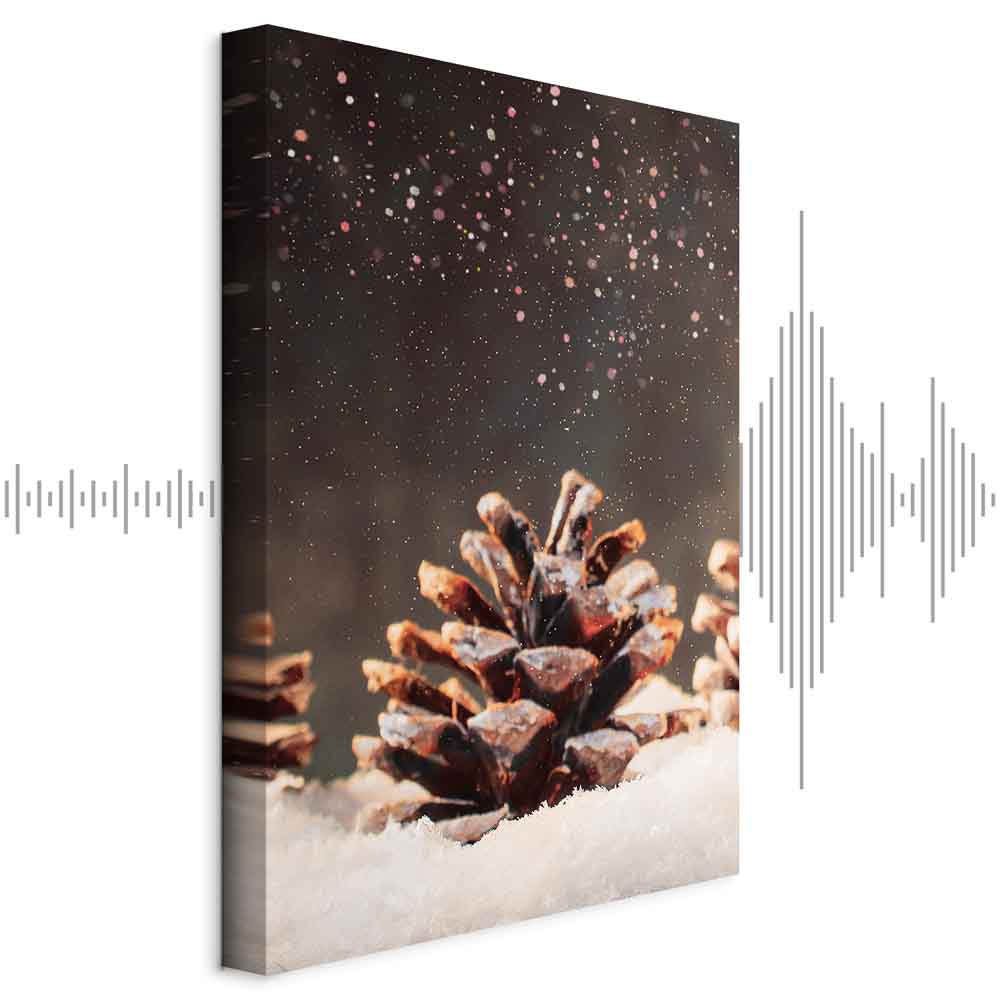 Leinwandbild - Winter Pine Cone (1 Part) Vertical