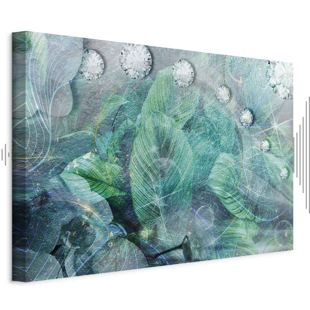 Leinwandbild - Turquoise Leaves (1 Part) Wide