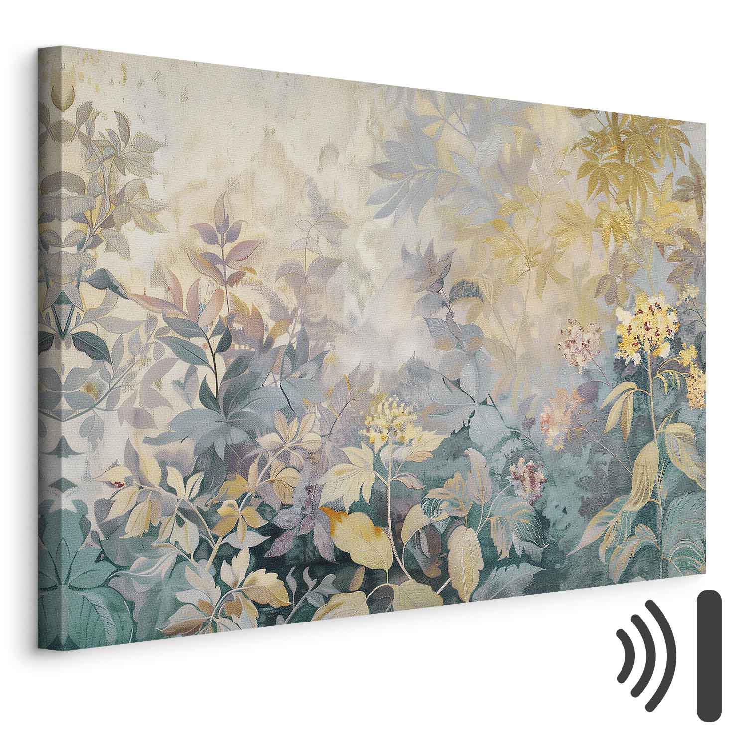 Leinwandbild - Tapestry Pattern with a Meadow and Flowers Kilim with a Spring Motif