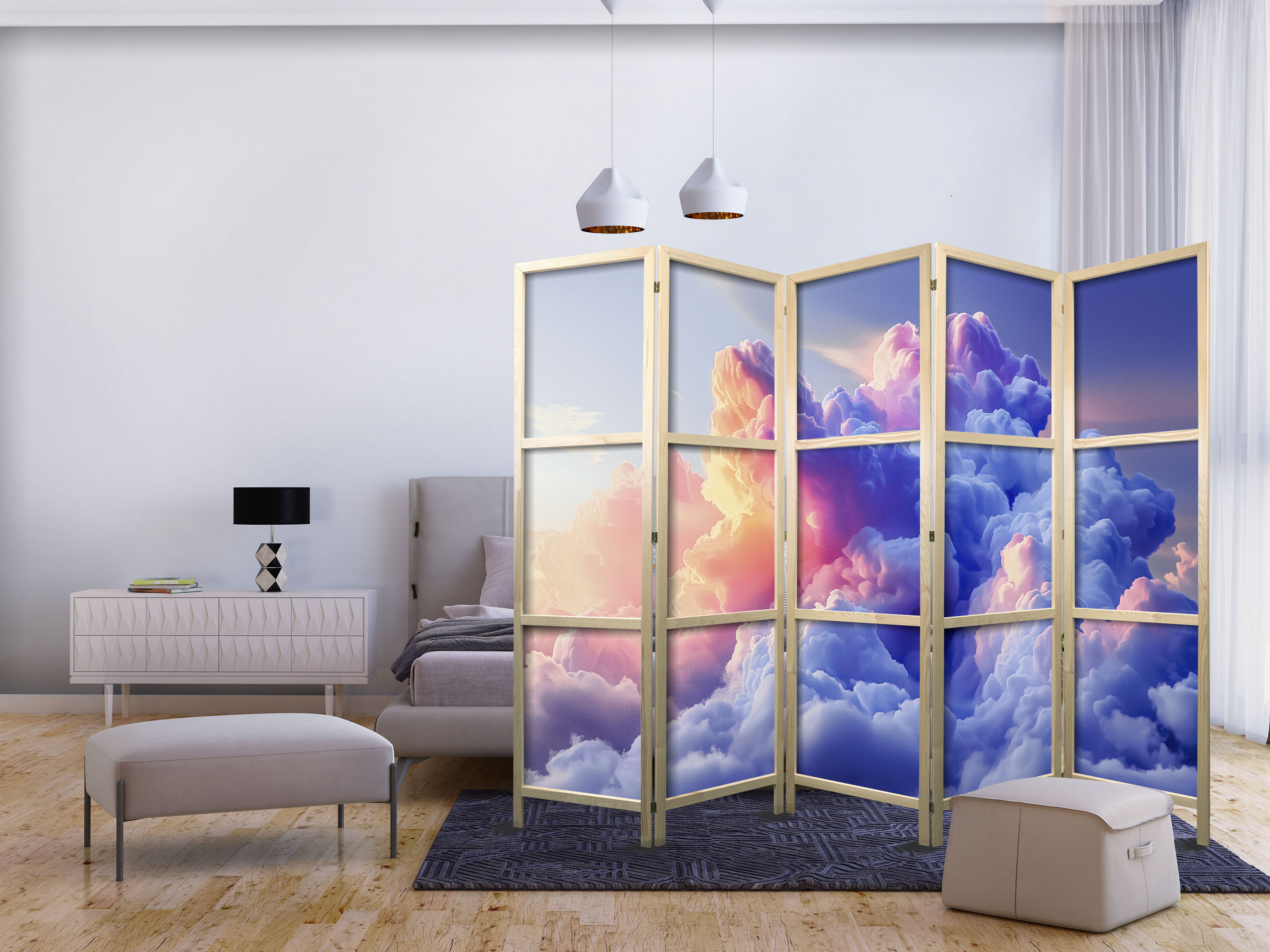 Japanischer Paravent - Clouds Like Painted: Artistic Brushes of Dawn Painting the Sky