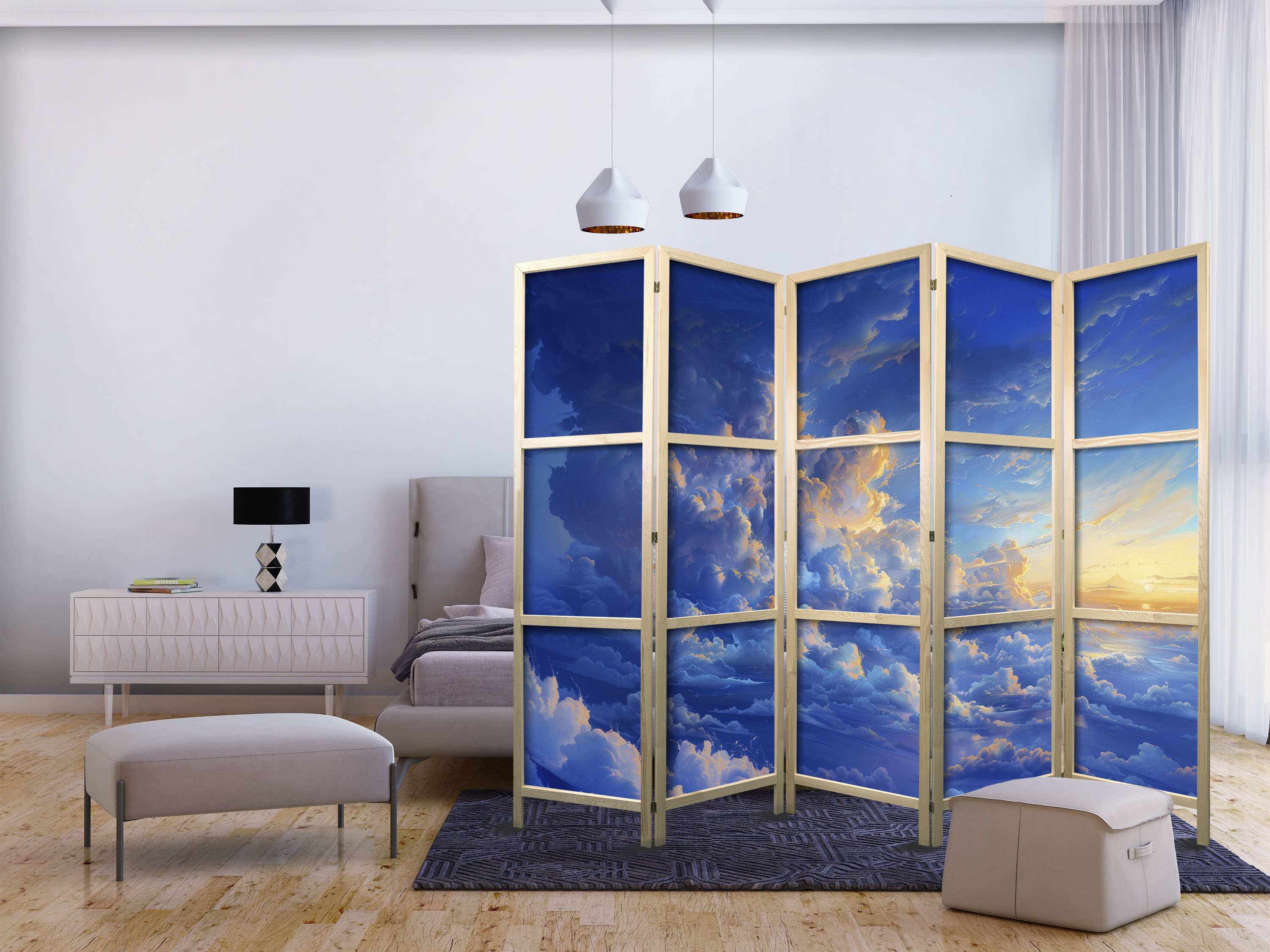 Japanischer Paravent - When the Sky Becomes a Canvas: Artistic Creation of Nature in the Clouds