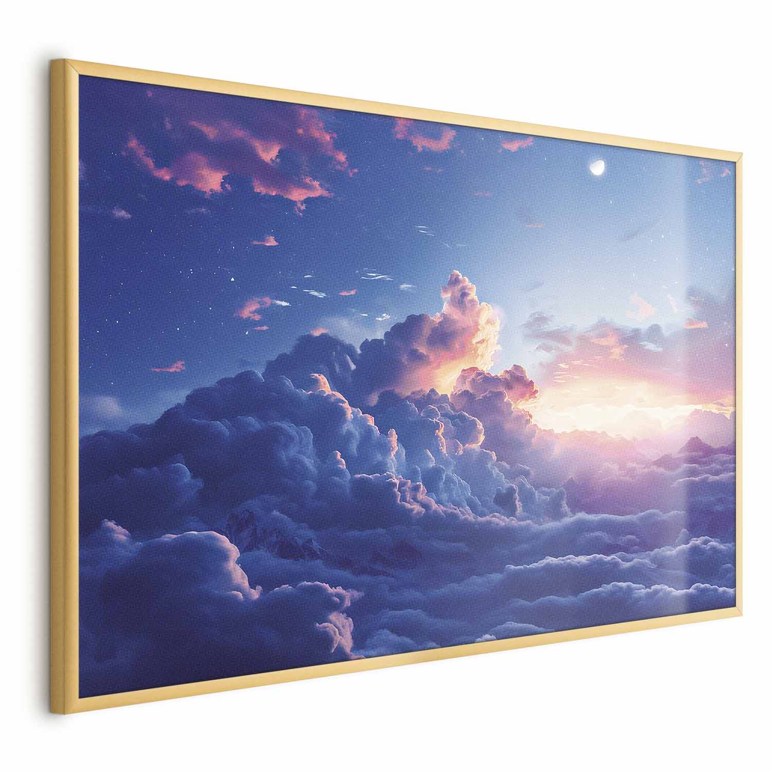 Poster - Night Concert in the Mountains: Clouds Illuminated by the Last Rays of the Sun