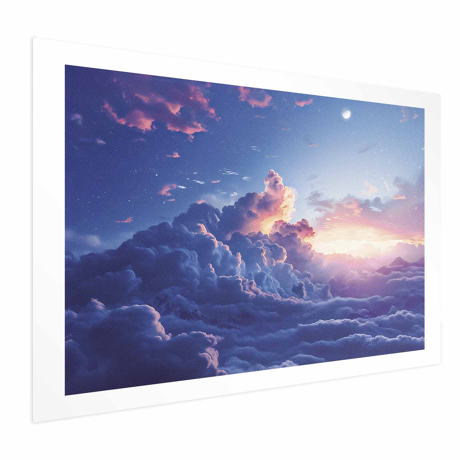 Poster - Night Concert in the Mountains: Clouds Illuminated by the Last Rays of the Sun