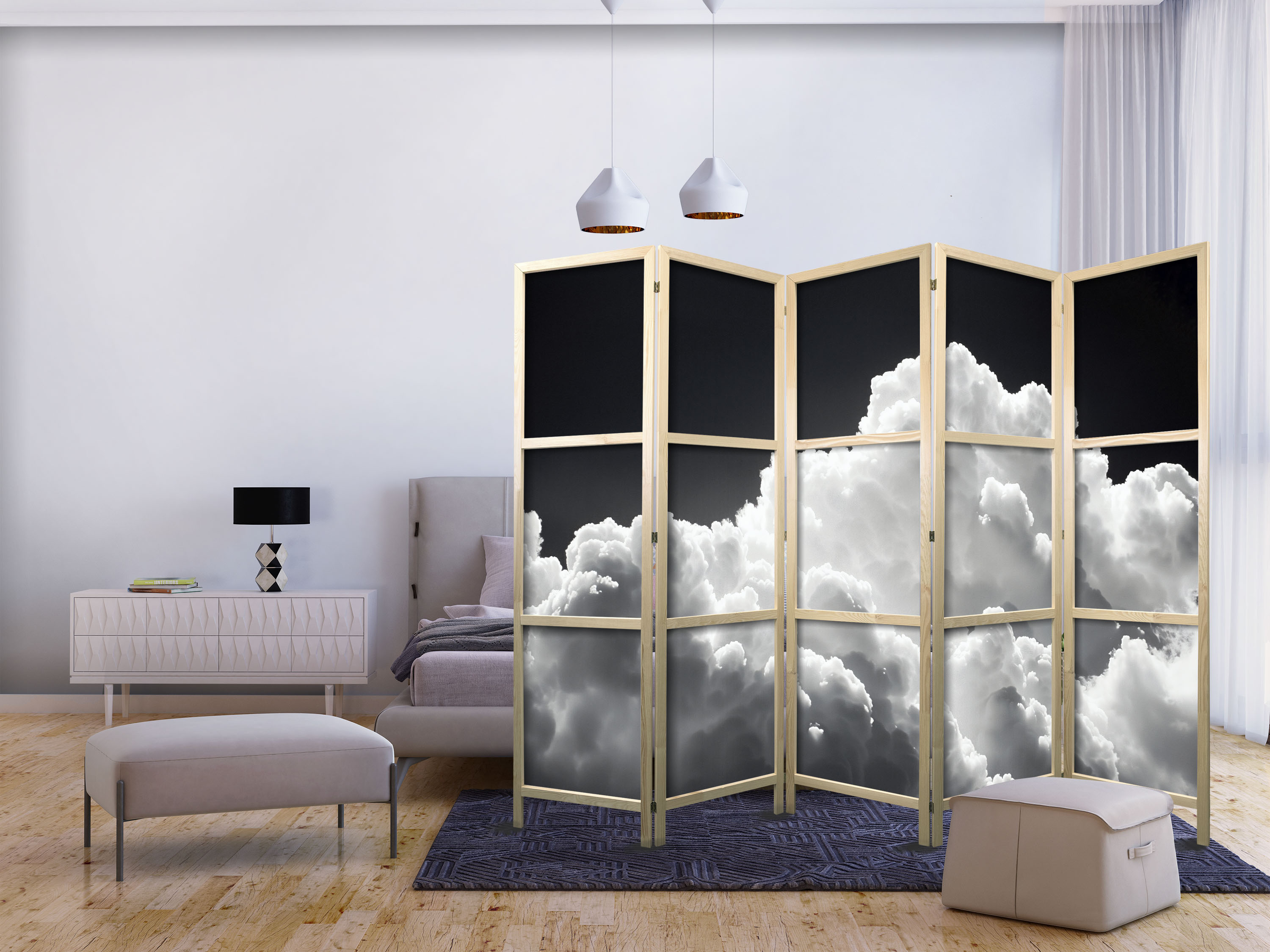 Japanischer Paravent - Discover the Endless Play of Sunlight – Clouds and Shadows in the Sky